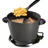 Electric Deep Fryer,Black,Heavy-duty cast aluminum with nonstick finish; sturdy,stay-cool handles,magnetic safety cord 1