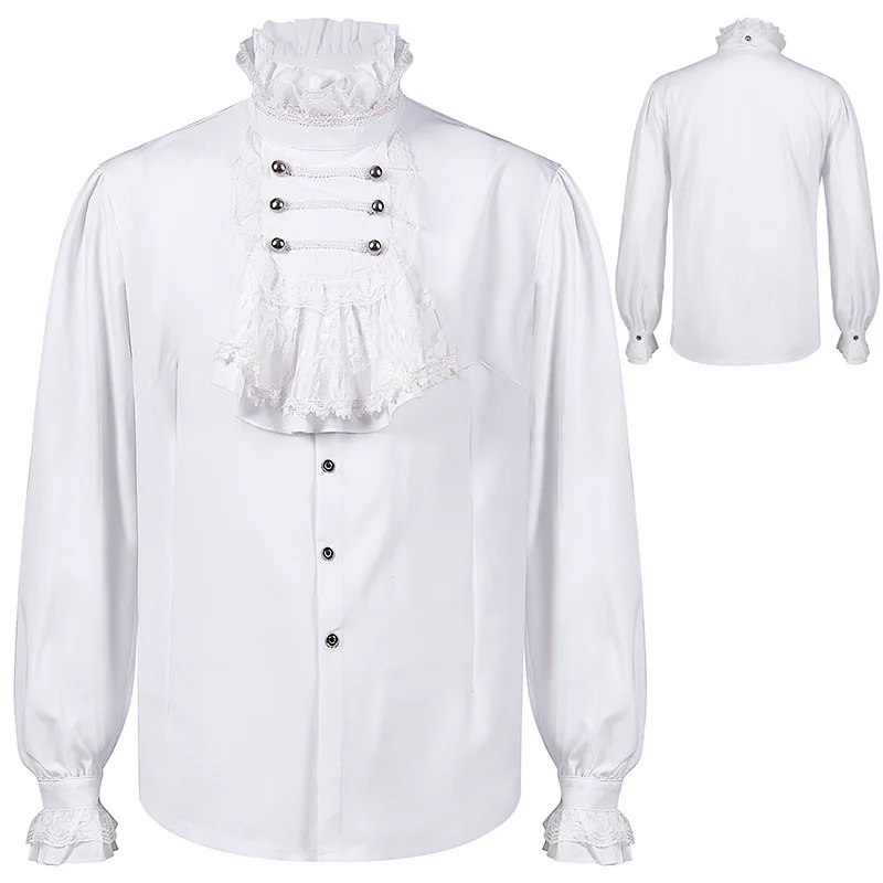 

Men's Pleated Shirt Medieval Clothing Steampunk Victorian Top
