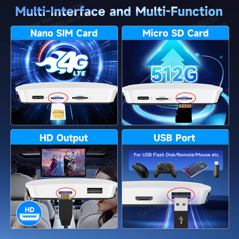 CarlinKit HD   ȵ̵ 13 CarPlay AI Box SM6225 SDM660 8 ھ ȵ̵ ڵ  CarPlay   ȭ GPS Netflix YouTube  H