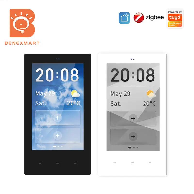 

Benexmart Tuya Smart US 4 Inch LCD Central Control Panel Wall Mount Smart Multi-Functional Panel Built in Wireless Zigbee Hub