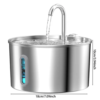 ⁦2.2L Stainless Steel Pet Water Fountain⁩ - الصورة ⁦6⁩