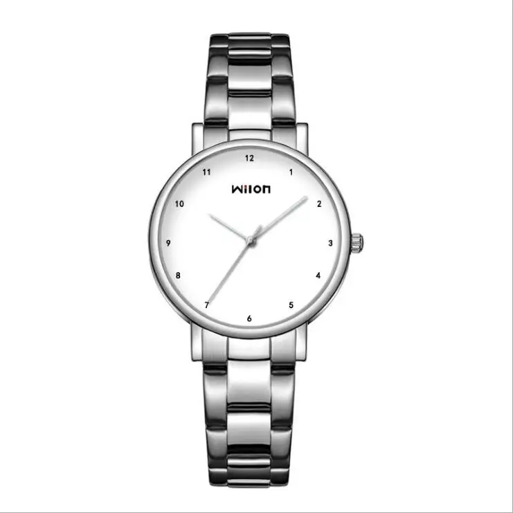 

Fashion Wilon Couple Watches Waterproof Quartz Men Lady Simple Ultra-thin Lovers Wristwatches Full Stainless Steel Mate Clock