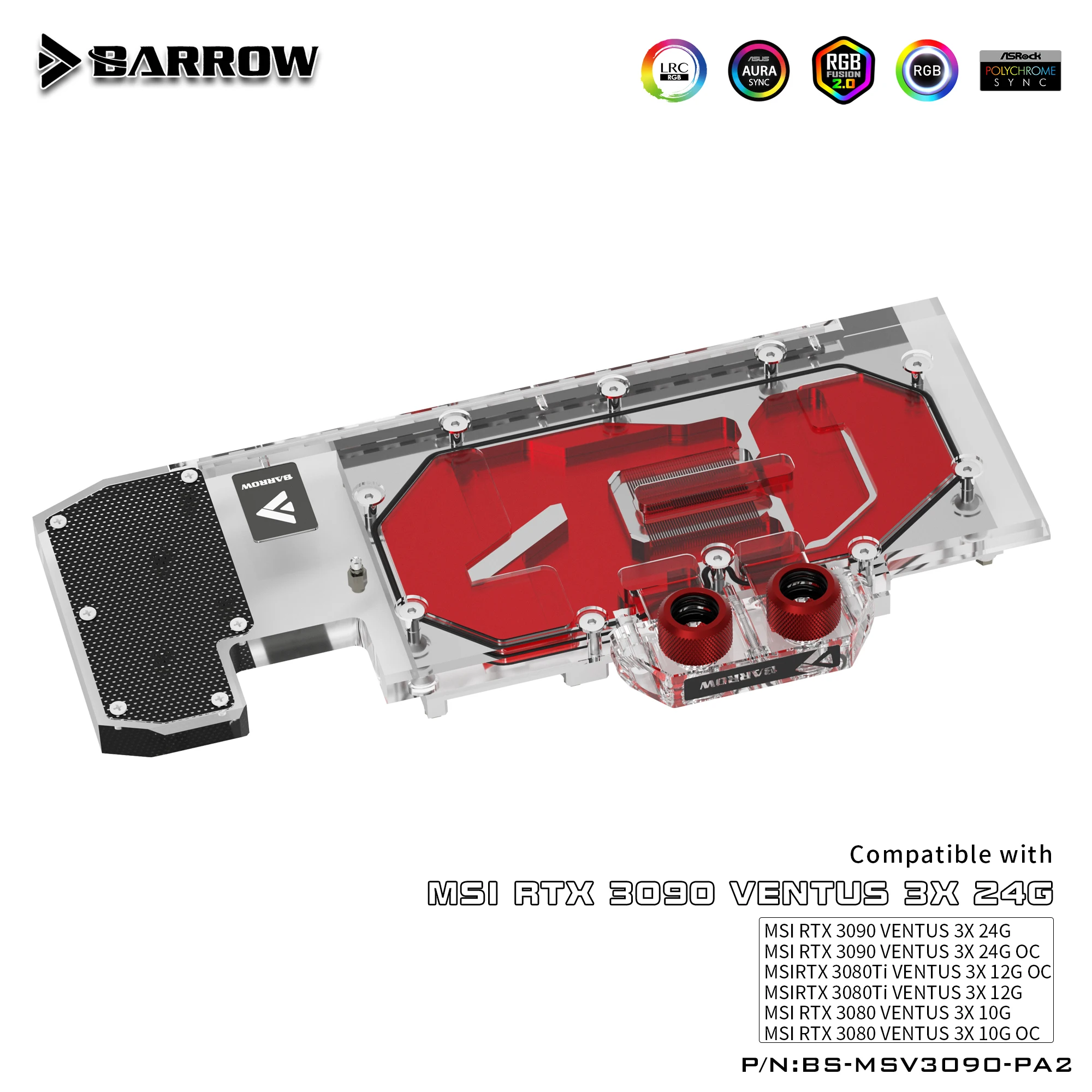 BARROW Aktive Kühlung Wasser Block verwenden für MSI RTX 3090 VENTUS 3X OC  24G / 3080 TI VENTUS 3X 10G 12G OC GPU karte BS-MSV3090-PA2 B - AliExpress