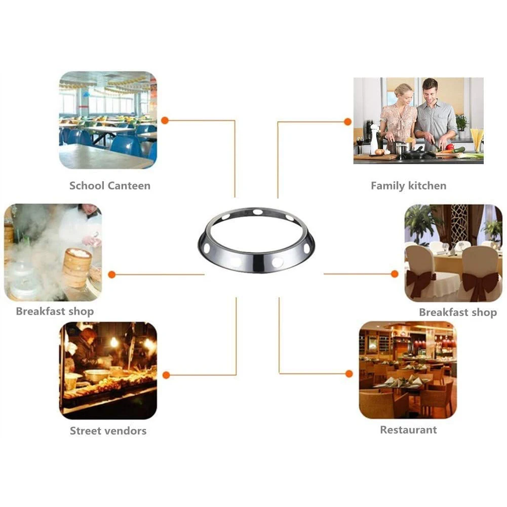 Wok Pan Support Universal Wok Pan Support Rack Stand Wok Ring Round Bottom Rack Universal Size Gas Stove Fry Pans Kitchen