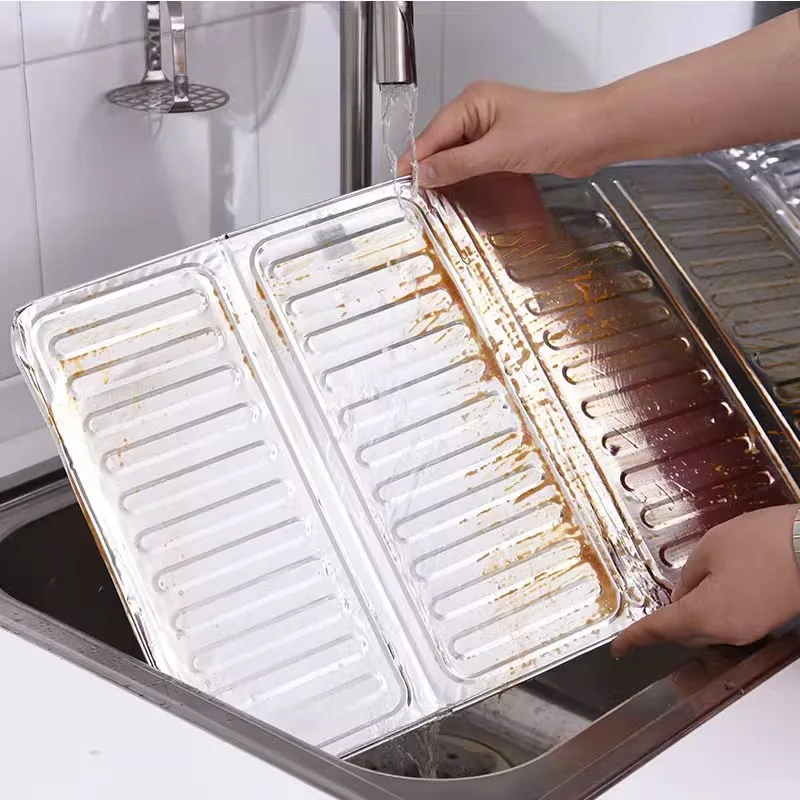 3 Sided Oil Splatter Guard Kitchen Aluminum Foil Anti Splatter Shield Guard Grease for Stove Top Frying Pan kitchen splatter screen kitchen splash guard