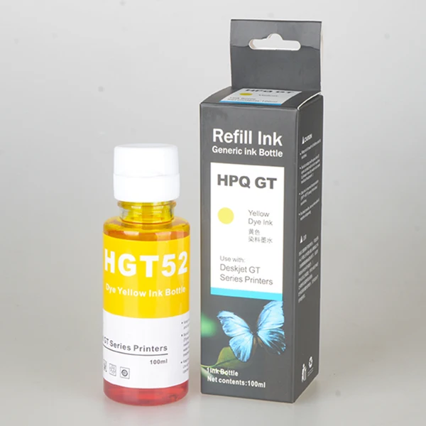 100ml*4 GT51 GT52 Refill Dye Ink for HP Smart Tank 450 455 500 510 515 516 519 530 559 570 610 615 651 Printer dye ink kit ink refill kit ink cartridge refill kit dye ink refill inkjet printer ink