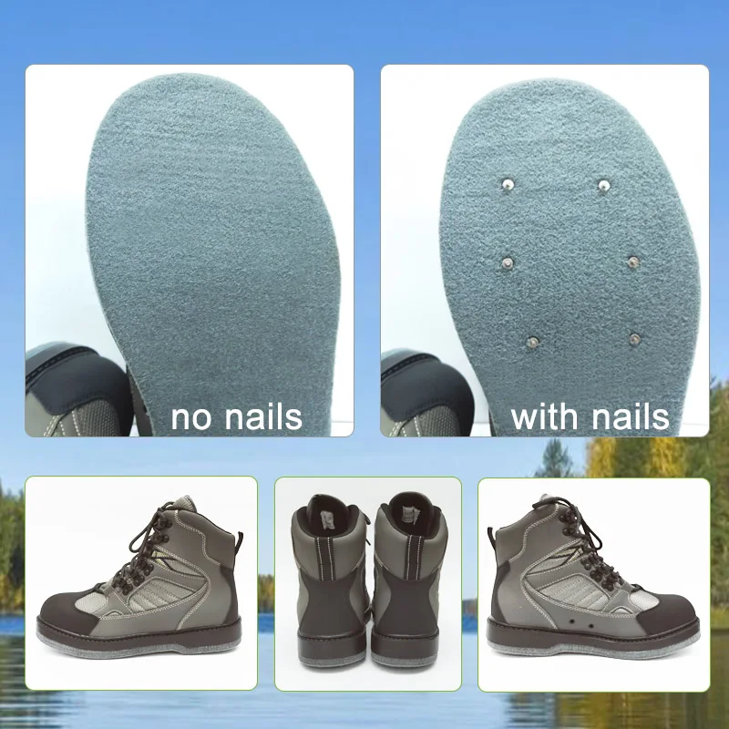 Fishing Shoes Outdoor Hunting Hiking Reef Rock Fishing Boots Felt or Rubber Fly Waders Boots Equipment fly fishing waders fly fishing shoes fishing boots
