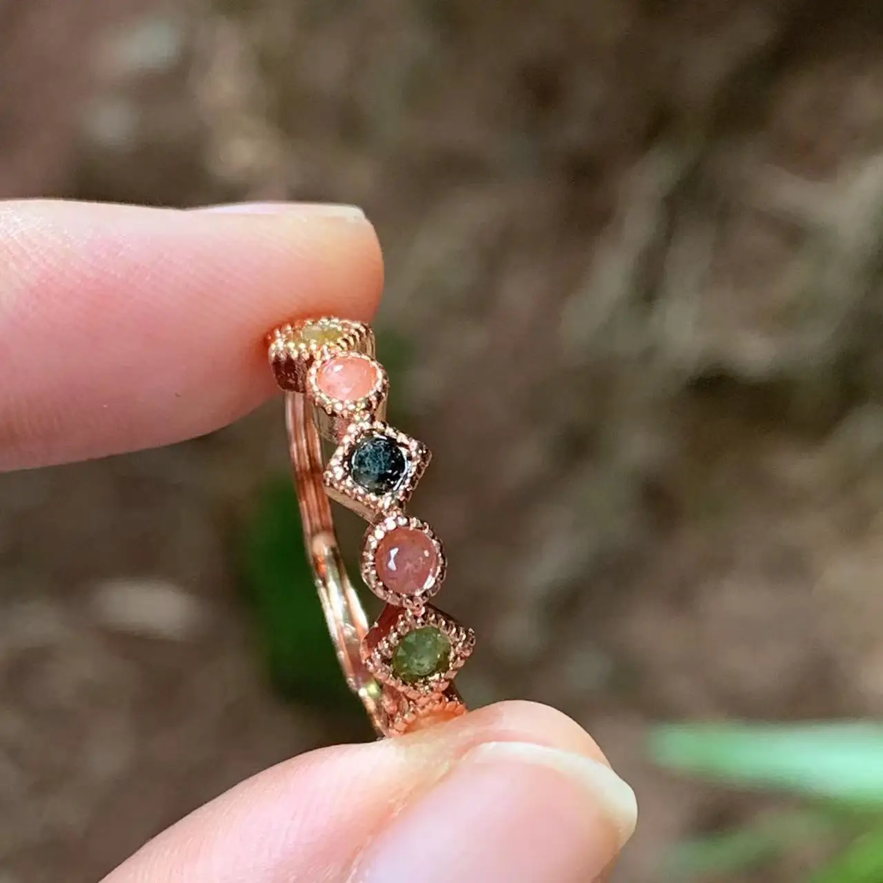 MM Natural Tourmaline Ring Adjustable Female Ring Jewelry for Women Gift Wholesale High Quality Vintage Fine