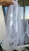 Real Image Bridal Prom Veils With Bow Vestido De Noiva Longo Wedding Veil Ivory White Veil With Free Comb - Image 5