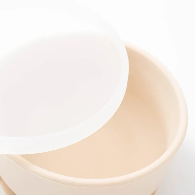 Baby Silicone Suction Bowl with Lid Non-toxic Anti-fall Toddler Feeding Bowls Food Grade Kids Training Eating Tableware BPA Free 6
