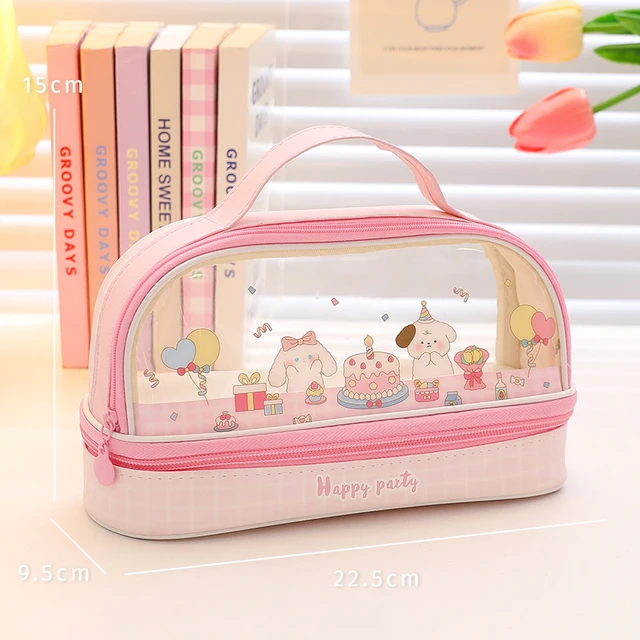 Kawaii Pencil Case Aesthetic Cute Pencil Cases for Girls Clear Large  Capacity Pencil Pouch Kawaii School Supplies Kids Gift - AliExpress