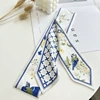 Floret Printed Hairband Silk Satin Bag Scarf For Women Skinny Long Wrist Ribbon Neck Scarves Fashion Hair Scarfs For Women 5