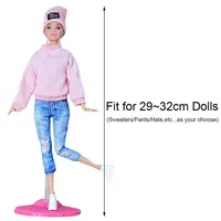 1 ensemble mode enfants cadeau jouet poupée accessoires vêtements d'hiver pulls tenue décontracté chapeaux poupées pantalons fille vêtements 6