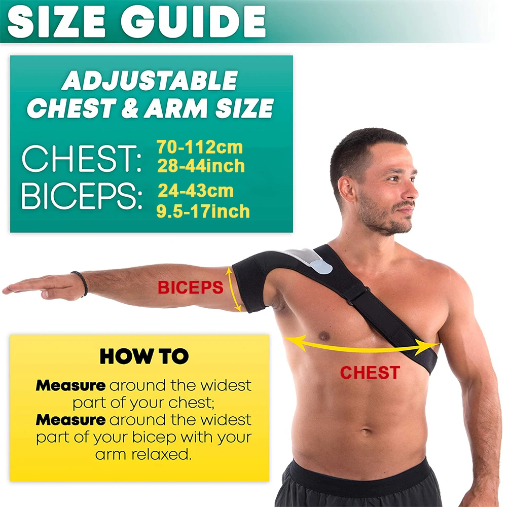 Shoulder Compression Support Straps Shoulder Brace Sleeves Immobilizer for Men Women Torn Rotator Cuff, Pain Relief, Dislocation