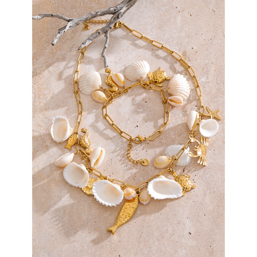Yhpup Jewelry Stainless Steel Holiday Beach Wear