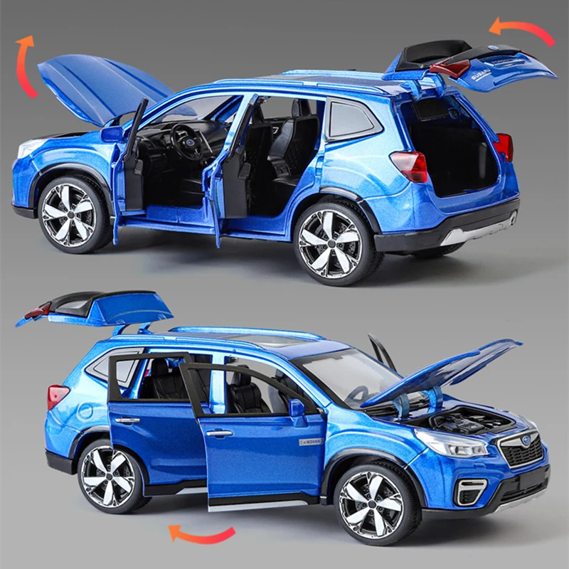 1/30 Subaru Forester SUV Alloy Car Model Diecast Metal Toy Off-road Vehicles Car Model Simulation Sound and Light Kids Toys Gift 4