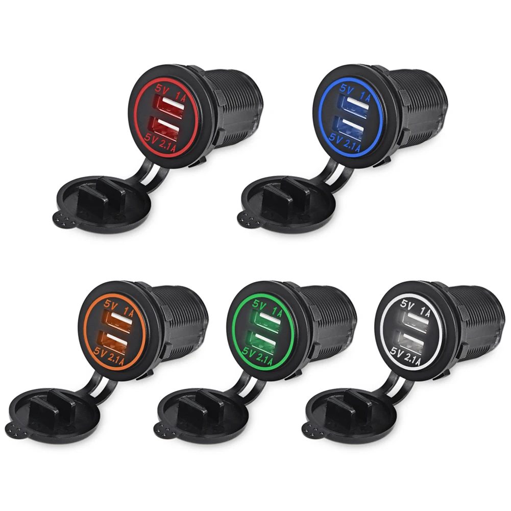 Dual30USBCarChargerPowerOutlet12V24V21AUSBCarCharger