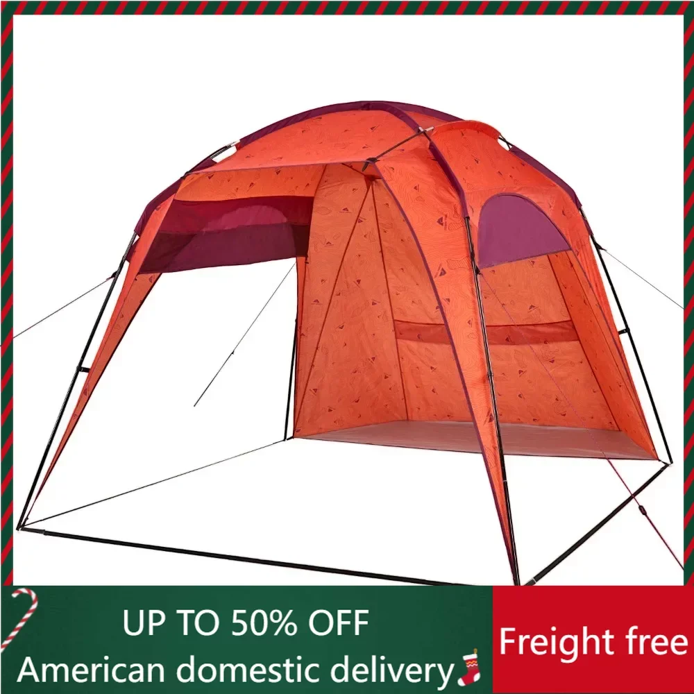 

Ozark Trail Orange Sun Shelter Beach Tent Camping Supplies 11.25' X 8.25' With Gear Storage and UV ProtectionFreight Free Tents