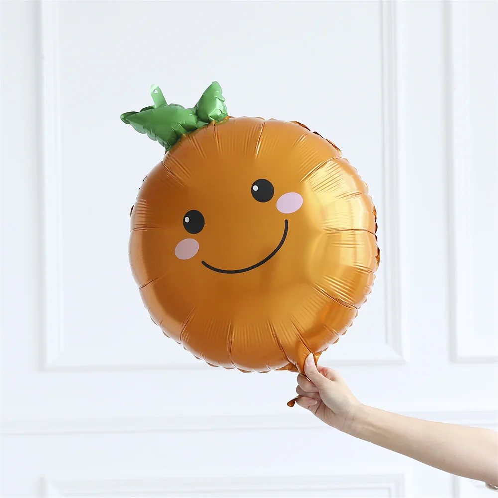 Globos de aluminio de helio para decoración de fiestas de cumpleaños, 1 piezas, naranja, piña, fresa, uva, maíz, zanahoria, plátano