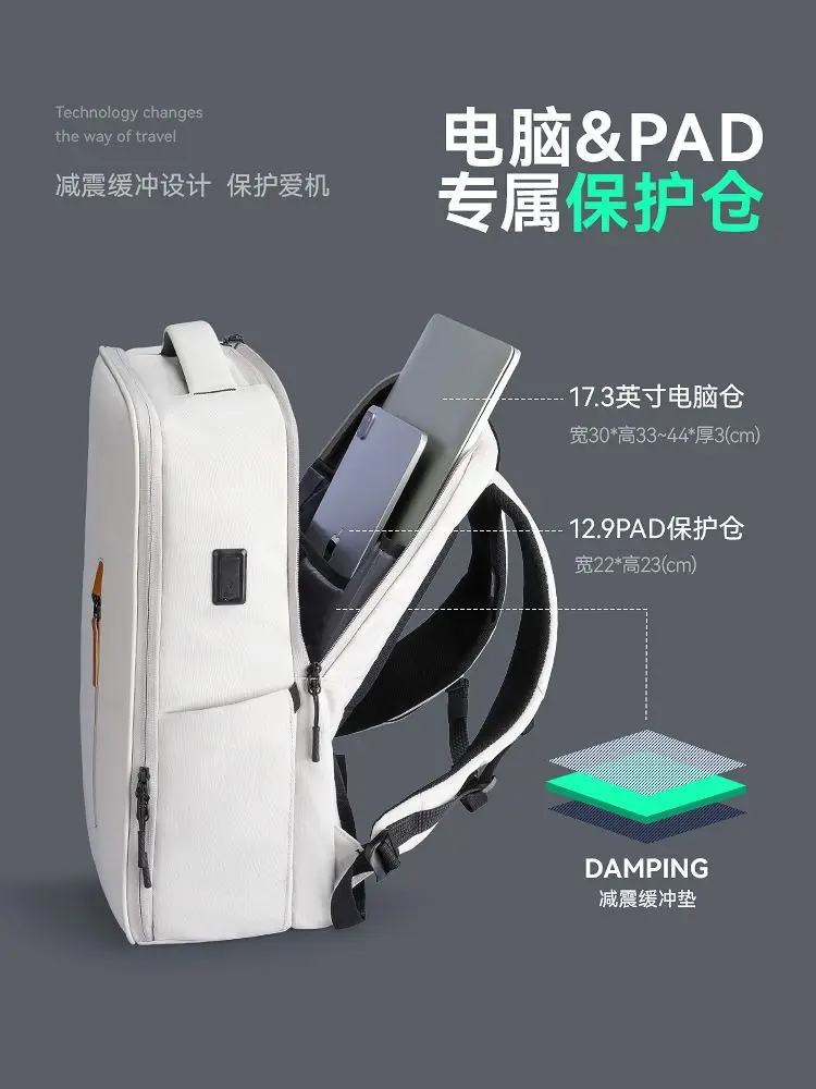 Gray Anti Theft Laptop Backpack for Men and Women