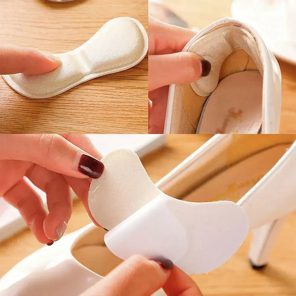 5Pcs Shoe Insole Heel Cushion Inserts Adhesive Pads Butterfly Shaped Back Heel Protector Sponge Insole For Loose Shoes Anti-Slip