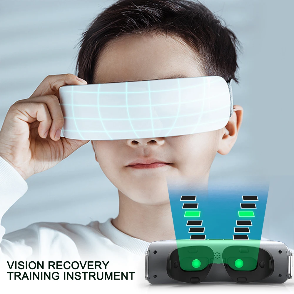 Intelligent Green Light Eye Massager Vision Recovery Training Instrument Ems Acupressure Eye Protection Child Restore Myopia 16 hole intelligent digestion instrument double protection rapid heating