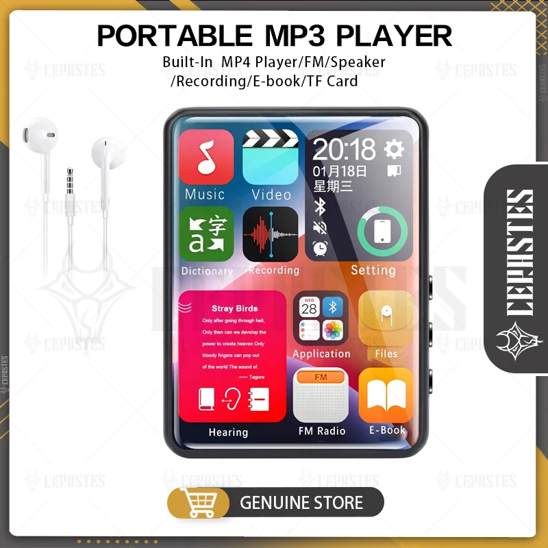 2023 New MP3 Player Bluetooth 5.0 Portable 2.4 Inch Touch Screen Music