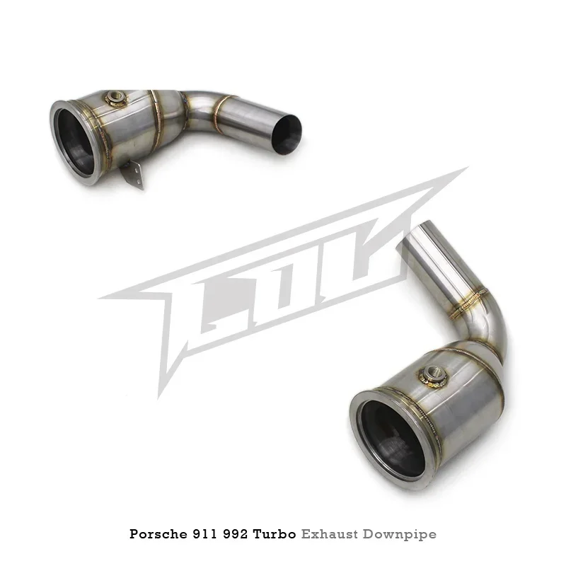 Head Section High flow Pipes branch downpipe Exhaust Pipe with catalyst For PORSCHE 911 992 Turbo S -