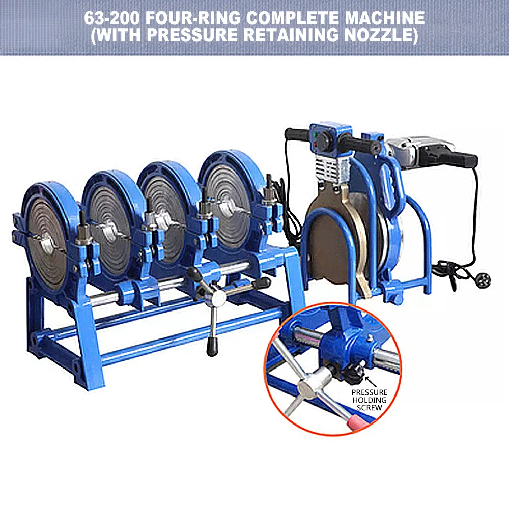 63-200MM Manual Hydraulic 4 Ring Butt Welding Machine PE Pipe Butt Welding Machine Water Pipe Hot-melt Machine Water Electricity 4