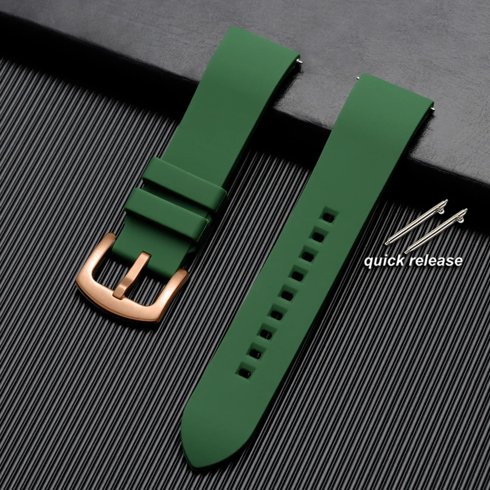 Quick Release Waterproof Silicone Sports Watchband - Soft Rubber Strap