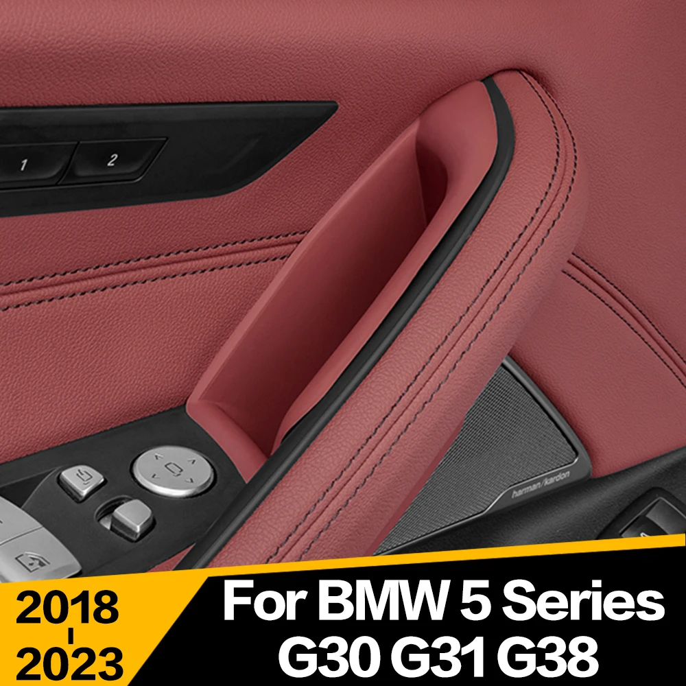 

2 Pcs Car Door Handle Glove Storage Box Organizer Tray Holder Auto Styling Accessories For BMW 5 Series G30 G31 G38 2018-2023