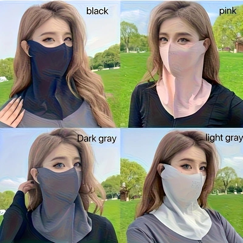 Masque Réutilisable Tissu Ice Silk UV – Lot de 1, Taille Unique