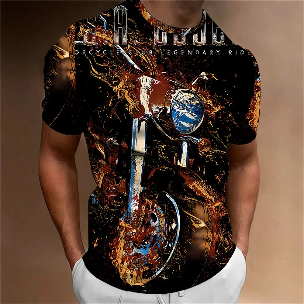

Fashionable and Casual Men T-shirt Men's Vintage Oil Painting Style Print Comfortable and Versatile Tshirt Male Clothes T-shirts