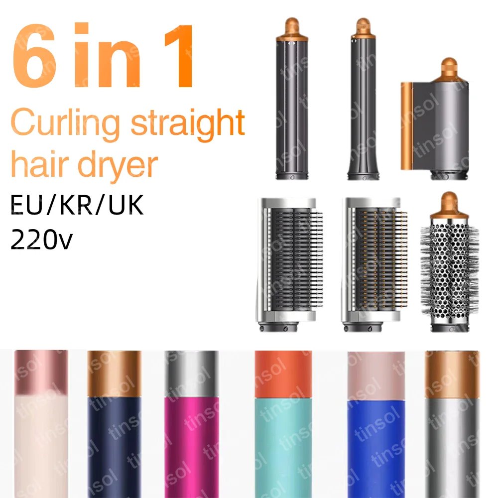 6-in-1 hair dryer set multi-function curling iron hair straightener hot air comb styling set for home salon-like effect