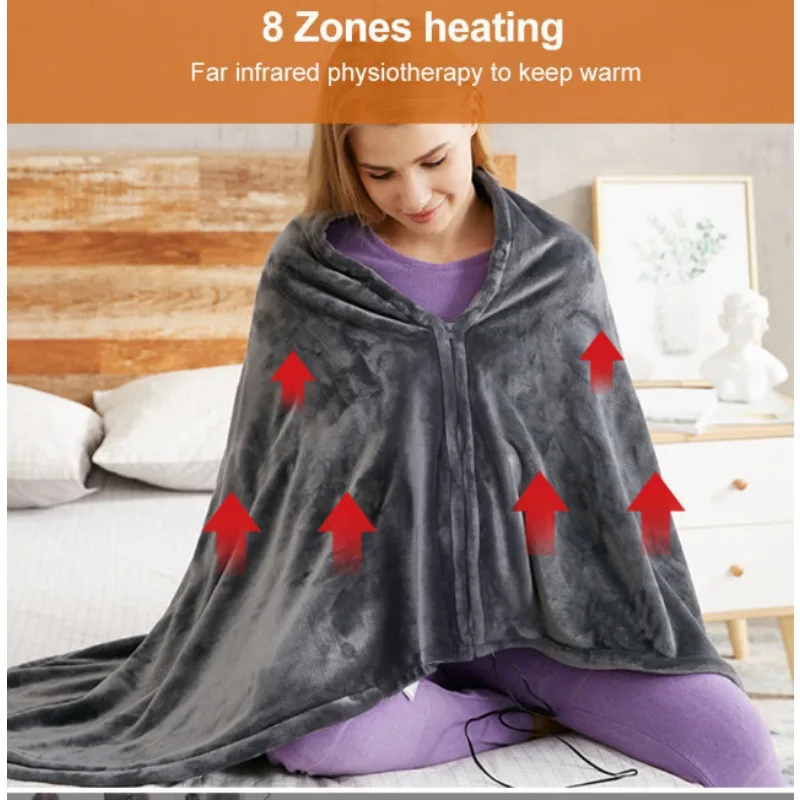 Electric Heating Shawl Blanket Coral Velvet Warm Body Covered Shawl Bucket Usb Rechargeable Heating Blanket electric heating blanket