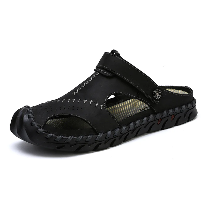 

Сандалии мужские кожаные в римском стиле, мягкие шлепанцы, удобная летняя Классическая обувь для прогулок, большие размеры 48