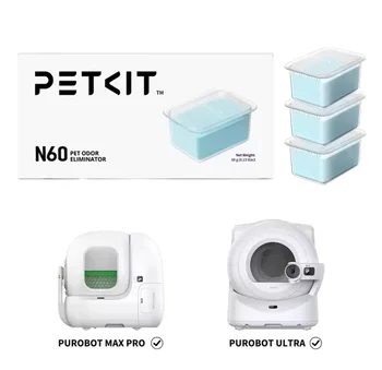 Petkit Eliminator N60 Esclusivo per PUROBOT Ultra Lettiera Autopulente, Controllo Odori per Toilette Gatti (Confezione da 3)