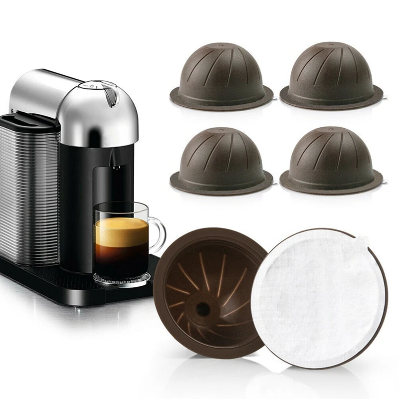 6Pcs Reusable Coffee Capsule Cup Filter 