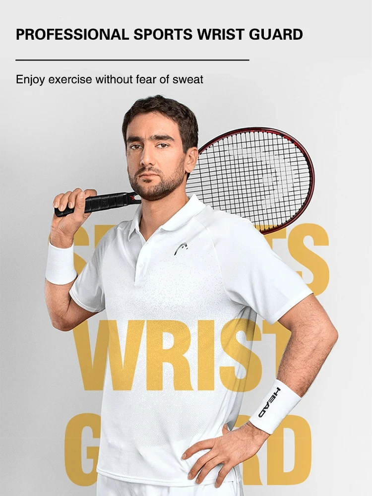 HEAD Handgelenkschutz Tennis Volleyball Badminton Laufen Fitness Schweißabsorbierende Baumwolle Atmungsaktiv Sport Schweiß Handgelenkband – Detail 1