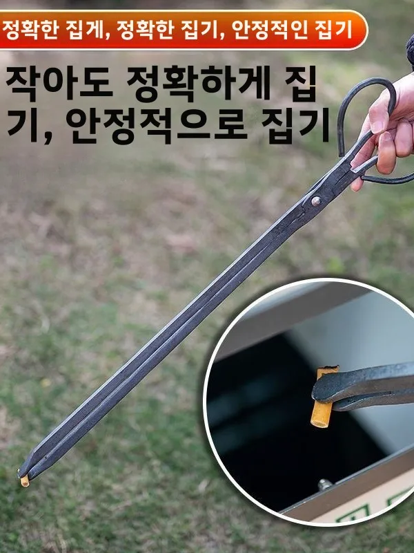 스테인레스 스틸 파이어 클램프 내구성이 뛰어난 내마모성 솔리드 산업용 기둥 클램프 석탄볼 래스 클램프 야외 캠핑 낚시 장비