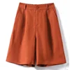 Cotton and Linen Shorts for Women Summer 2025 Loose High Waisted Wide Leg Pants Casual Versatile Solid Retro Straight Shorts