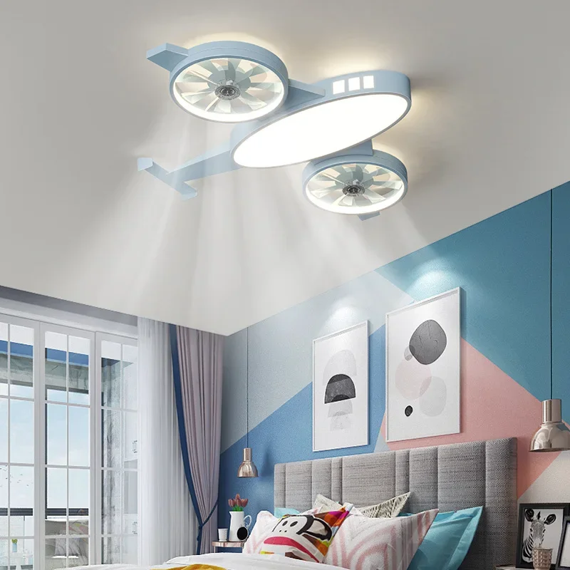 

Ceiling Mounted Light for Children's Rooms Modern and Minimalist Airplane Shaped Fan Lights Interior Decoration Lighting Fixture