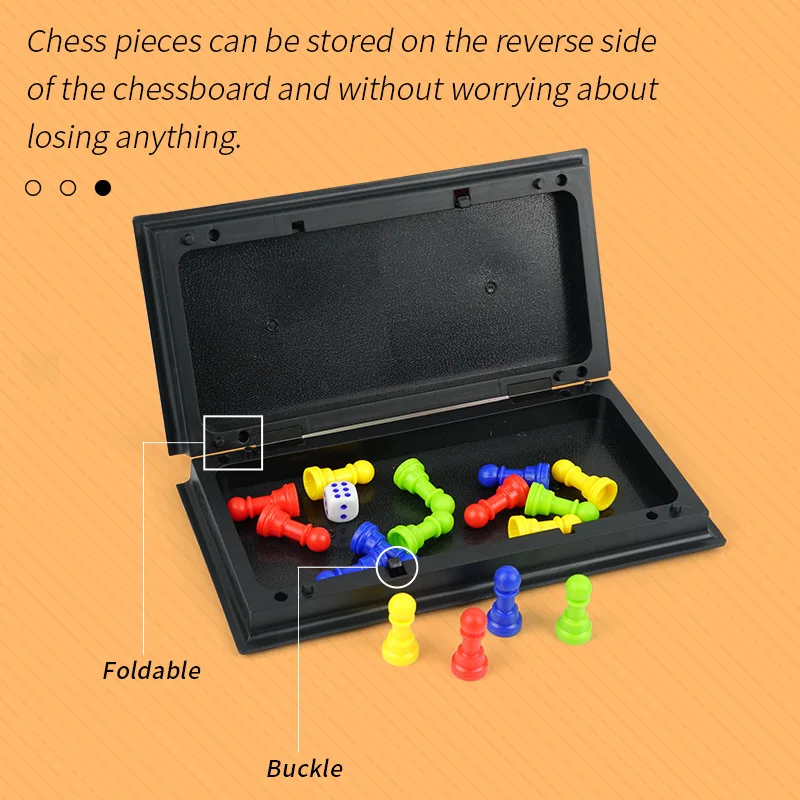 휴대용 루도 체스 백개먼 파티 게임 세트, 접이식 여행용 가족 어린이 파티 장난감