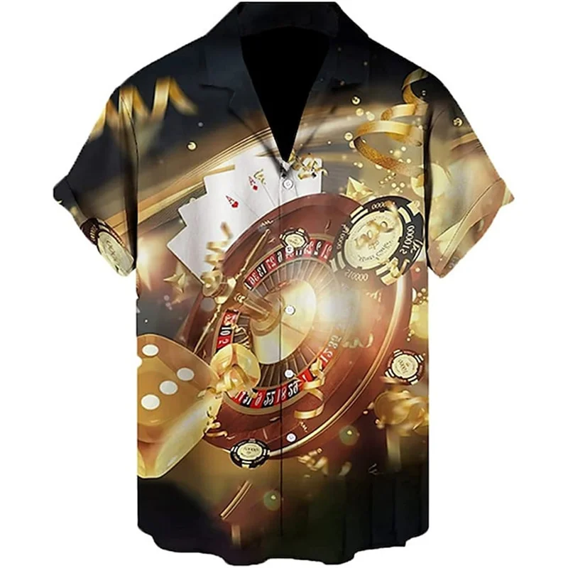 Men's 2024 Casual 3D Shirts Playing Card Printed Fun Shirts Street men's Summer Short Sleeved Clothing Men's Outdoor Clothing 4