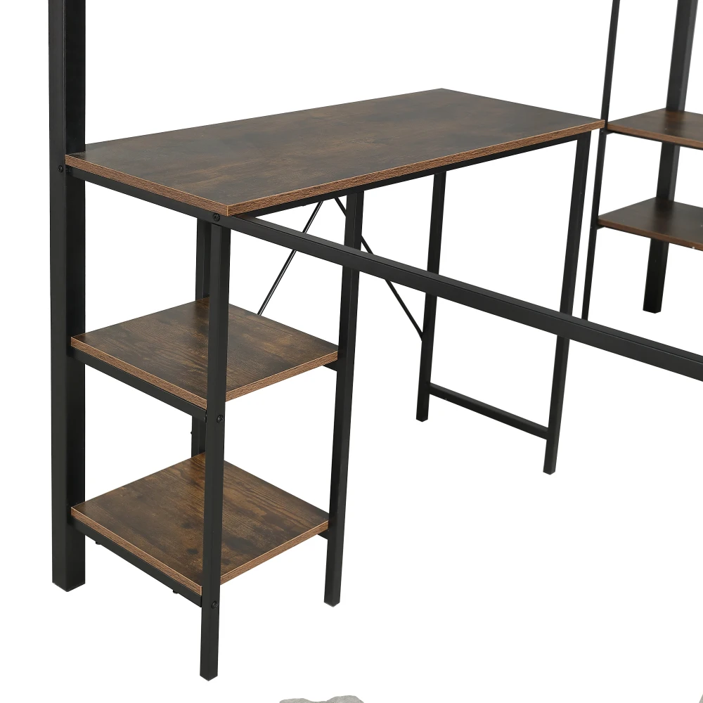 120 x 200 cm großes Etagenbett aus Eisen, für Kinder und Jugendliche, Eckschrank mit Stauraum, Bett mit Tisch und Ablagefach – Detail 23