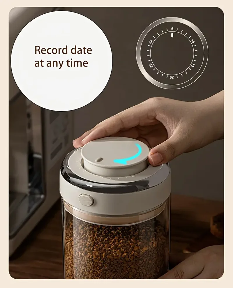Coffee Bean Storage Jars - Vacuum Sealed Glass Containers with CO2 Valve