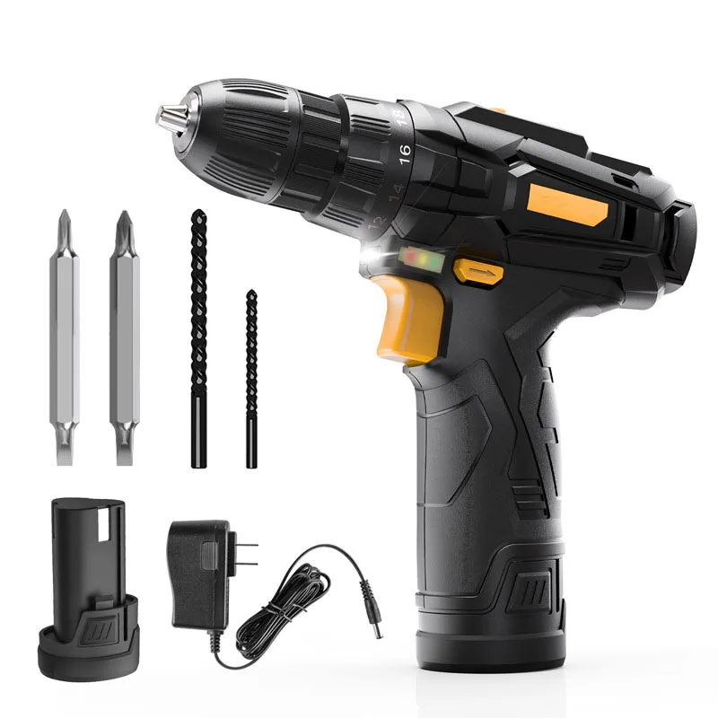 

12V Multi-function Hand Drill Home Electric Screwdriver Tool Set Portable Impact Drill Lithium Electric Drill Bit Set