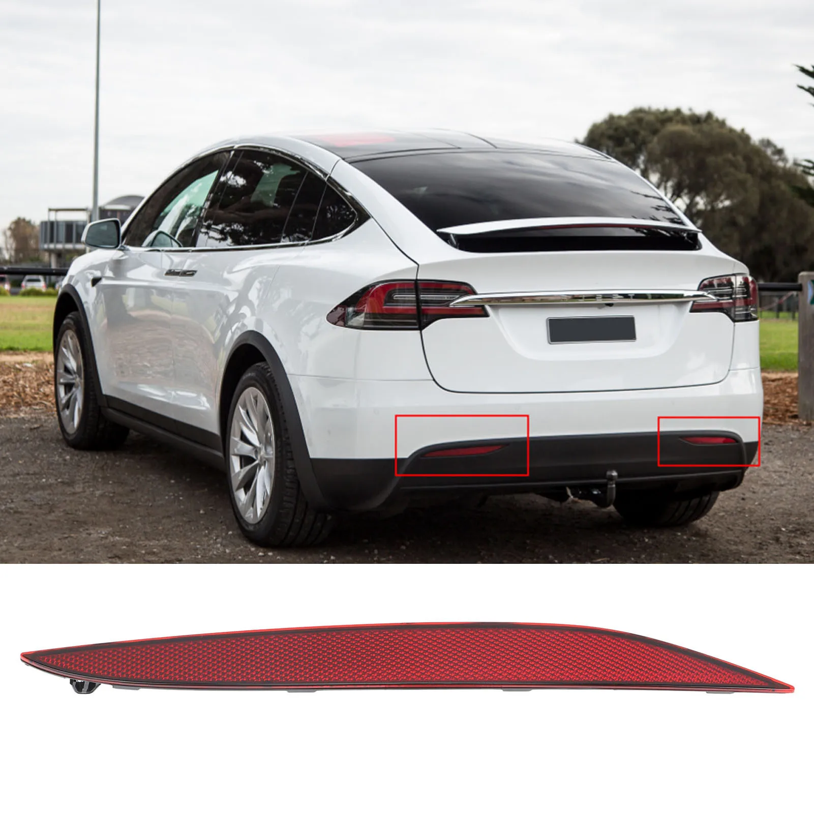 Rear Bumper Reflector Red Bumper Tail Side Reflector Panel Replacement ...