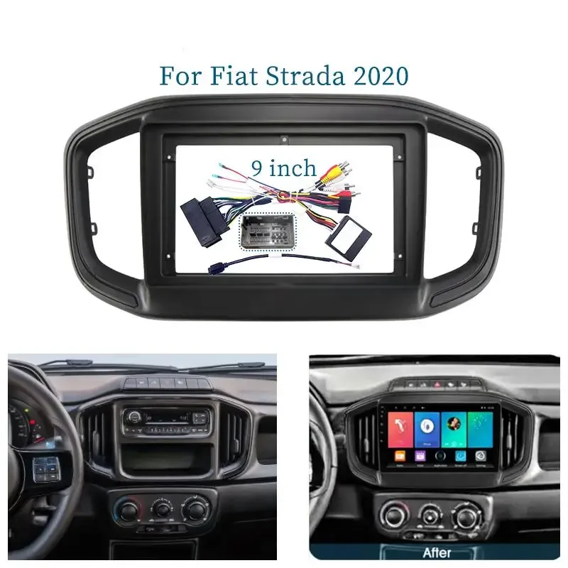 

9-дюймовый адаптер для автомобильной рамы Canbus Box Decoder для Fiat Strada 2020 Android радио приборная, комплект для панели