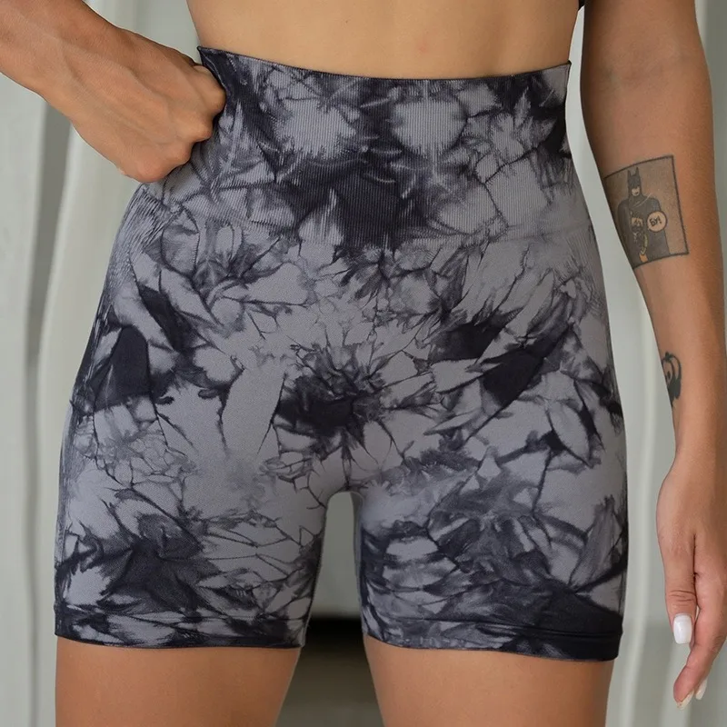 Seamless Peach Yoga Pants Hip Drop Dyeing Yoga Clothes Tight High Waist Sports Fitness Tight Fitting High Waisted Sports Shorts